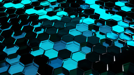 hexagon pattern, Futuristic surface concept with hexagons. Abstract Honeycomb, hexagonal grid,...