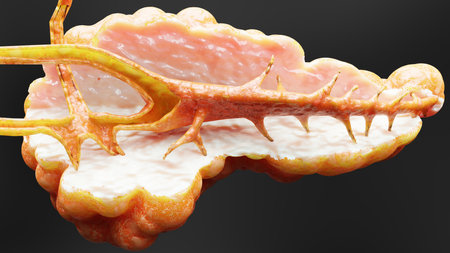 Human Pancreas Anatomy, 3D reanderの写真素材