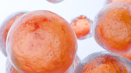 Fat cells, adipocyte and lipocyte, cholesterol in a cells, 3d render