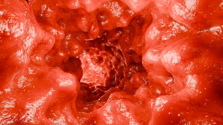 Blood cell, 3D illustration showing blood cells in a human body