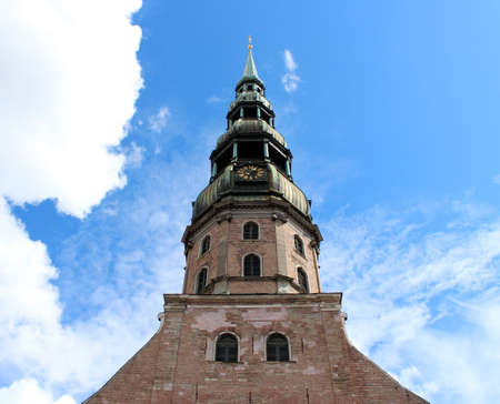 St. Peter's Church in the Old Riga (Vecriga district), Latviaの写真素材
