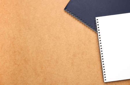 Still life, business, education concept. Office supplies, notepads on a table. Selective focus, copy...