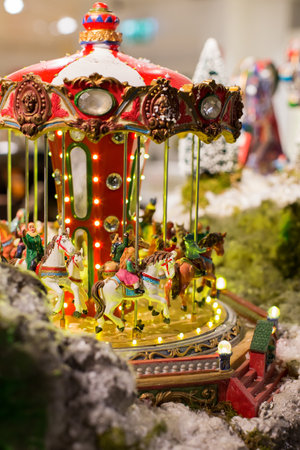 Christmas decorations in the Shopping mall, center, store for celebration happy new year 2021. Holidays and vacation winter season December concept.の写真素材