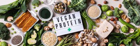 Variety of vegan, plant based protein foodの写真素材