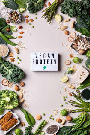 Variety of vegan, plant based protein foodの写真素材