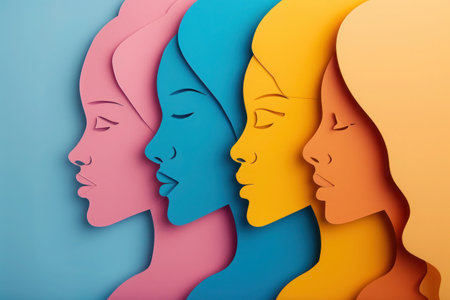 Paper cut art, International Womens day greeting cardの素材