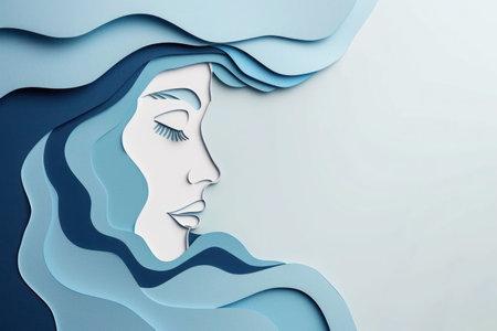 Paper cut art, International Womens day greeting cardの素材