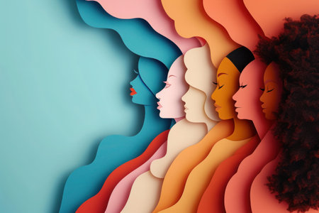 Paper cut art, International Womens day greeting cardの素材
