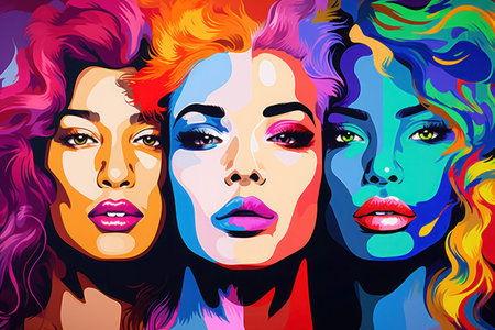 Pop art style, International Womens day greeting cardの素材