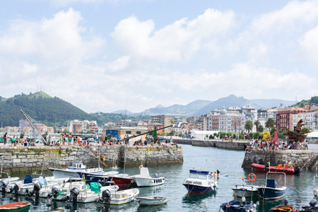 Panoramic view of Castro Urdiales, Cantabria, Spainの写真素材