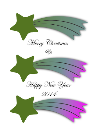 Christmas comet with best wishes for the new year のイラスト素材