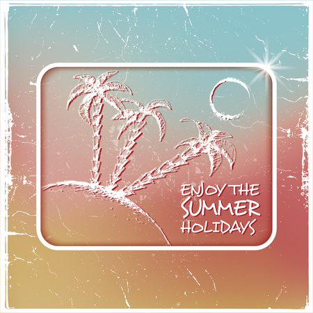 Enjoy the summer holidays, creative graphic message for your summer design.のイラスト素材