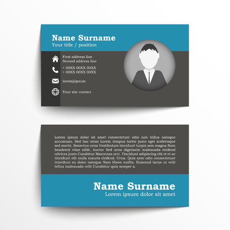 Modern simple business card set, template or visiting card. Vector illustration.のイラスト素材