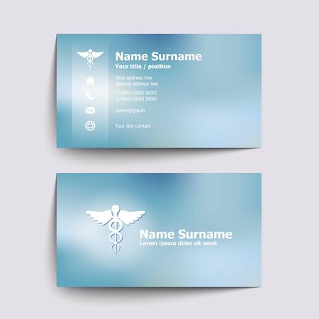 Modern simple business card set for doctor of medicine. Vector illustration.のイラスト素材