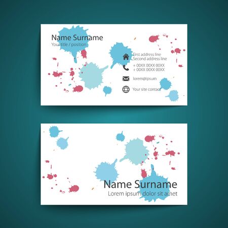 Modern simple business card set, template or visiting card illustration.のイラスト素材