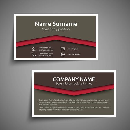 Modern simple business card set, template or visiting card. Vector illustration.のイラスト素材