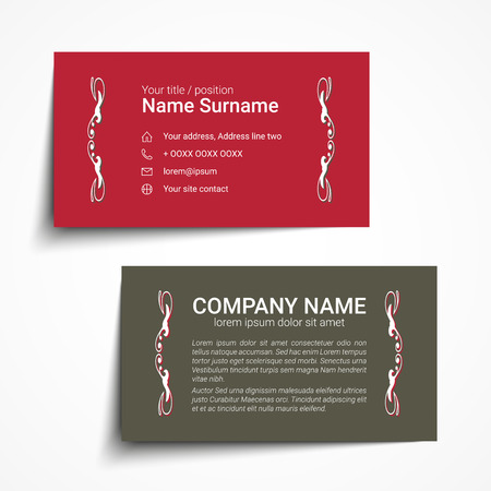 Modern simple business card set, template or visiting card. Vector illustration.のイラスト素材