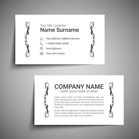 Modern simple business card set, template or visiting card. Vector illustration.のイラスト素材