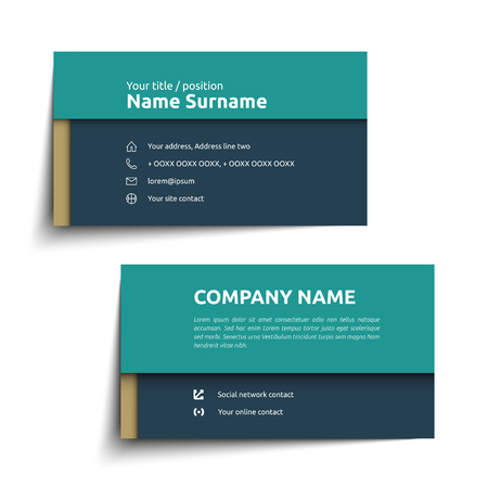 Modern simple business card set, template or visiting card. Vector illustration.のイラスト素材