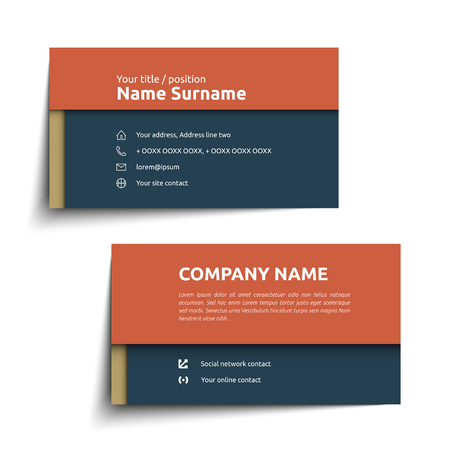 Modern simple business card set, template or visiting card. Vector illustration.のイラスト素材