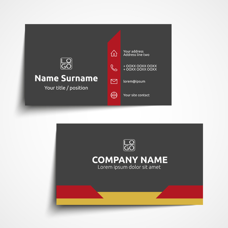 Modern simple business card set, template or visiting card. Vector illustration.のイラスト素材