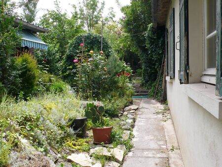 Garden view in Normandy, in Franceの写真素材