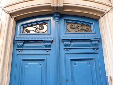 door with moulding in Paris, Franceの写真素材