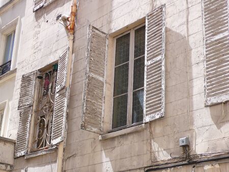old windows, in Paris, Franceの写真素材