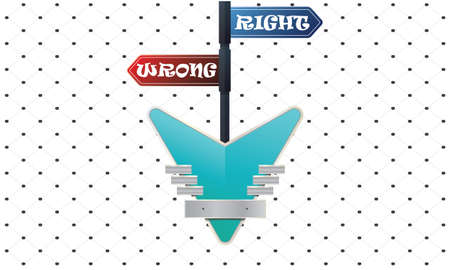 Flag contains right or wrong with accurate directionのイラスト素材
