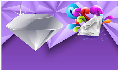 diamonds with shine on abstract art backgroundのイラスト素材