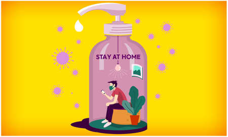 protect your home and while residing inside from virusのイラスト素材