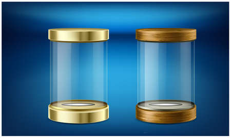 empty jars on abstract dark backgroundのイラスト素材