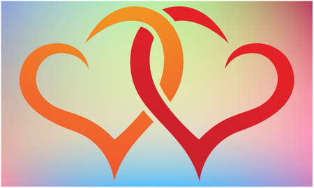 love hearts on abstract color backgroundのイラスト素材