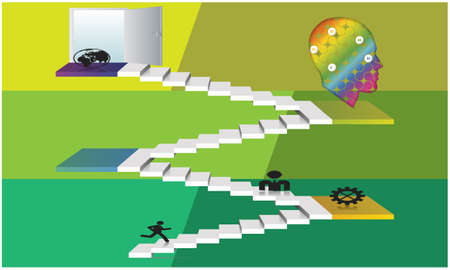 man is always running to achieve the goalsのイラスト素材