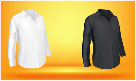 mock up illustration of white and black shirts on abstract backgroundのイラスト素材