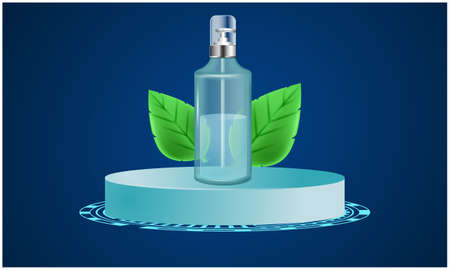 mock up illustration of sanitizer bottle on abstract backgroundのイラスト素材