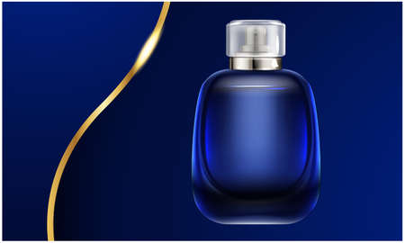 mock up illustration of male perfume on abstract dark backgroundのイラスト素材