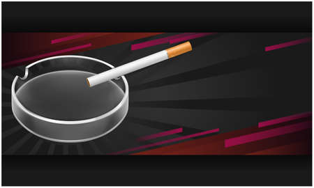 mock up illustration of cigarette and ashtray on abstract backgroundのイラスト素材