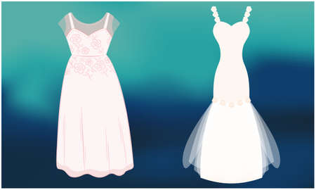 mock up illustration of female dress on abstract backgroundのイラスト素材