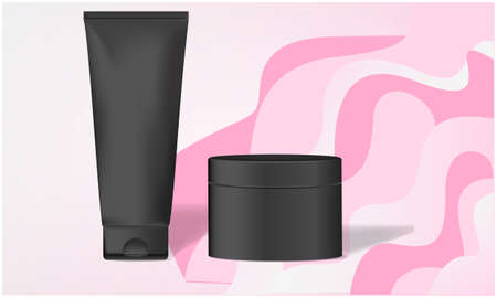 mock up illustration of cosmetic product on abstract backgroundのイラスト素材