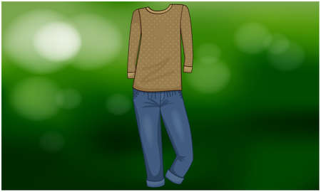 mock up illustration of casual dress on abstract backgroundのイラスト素材