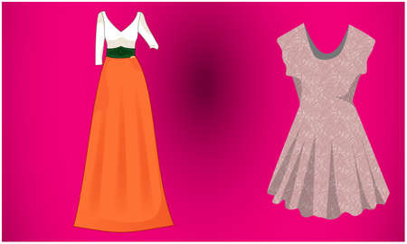 mock up illustration of fashion dress on abstract backgroundのイラスト素材