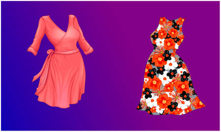 mock up illustration of fashion dress on abstract backgroundのイラスト素材