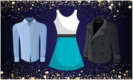 mock up illustration of couple dress on abstract background