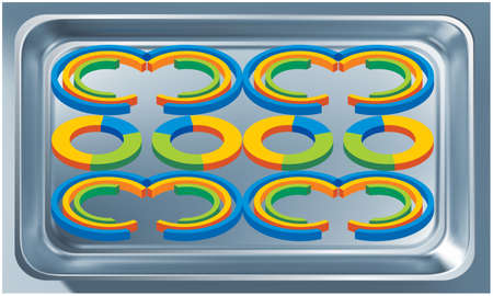 full and semi circles on abstract background
