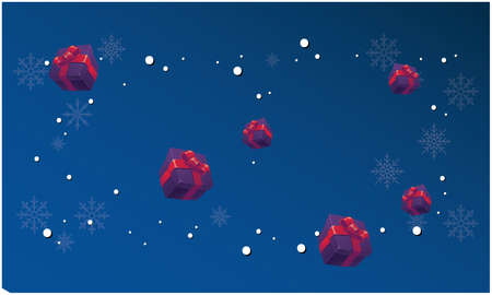 various gifts placed on abstract stars backgroundのイラスト素材