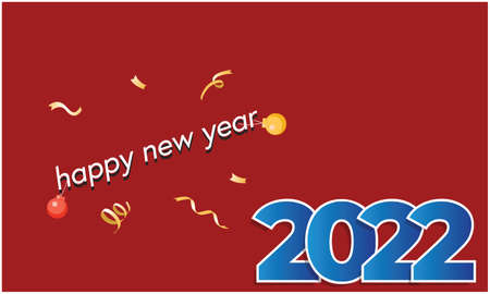 art of Happy new year 2022 on abstract red background