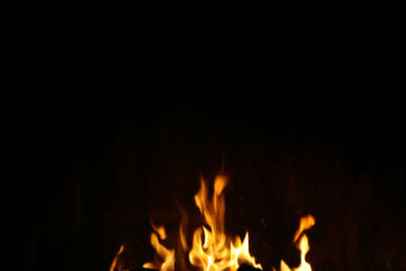 Flames from a fireplaceの写真素材