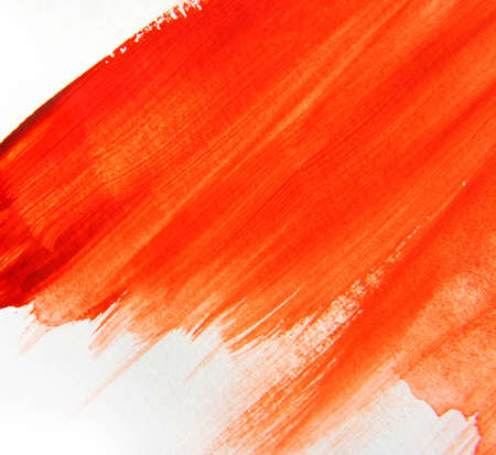 Hand Painted Red Water Color Texture of Brush Strokesの写真素材