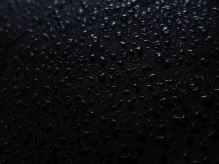 Water droplets on black background. Water drops on black background.